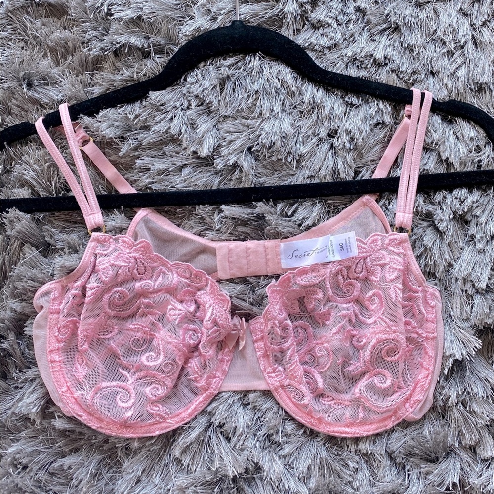 Baby Pink Net Lace Bra